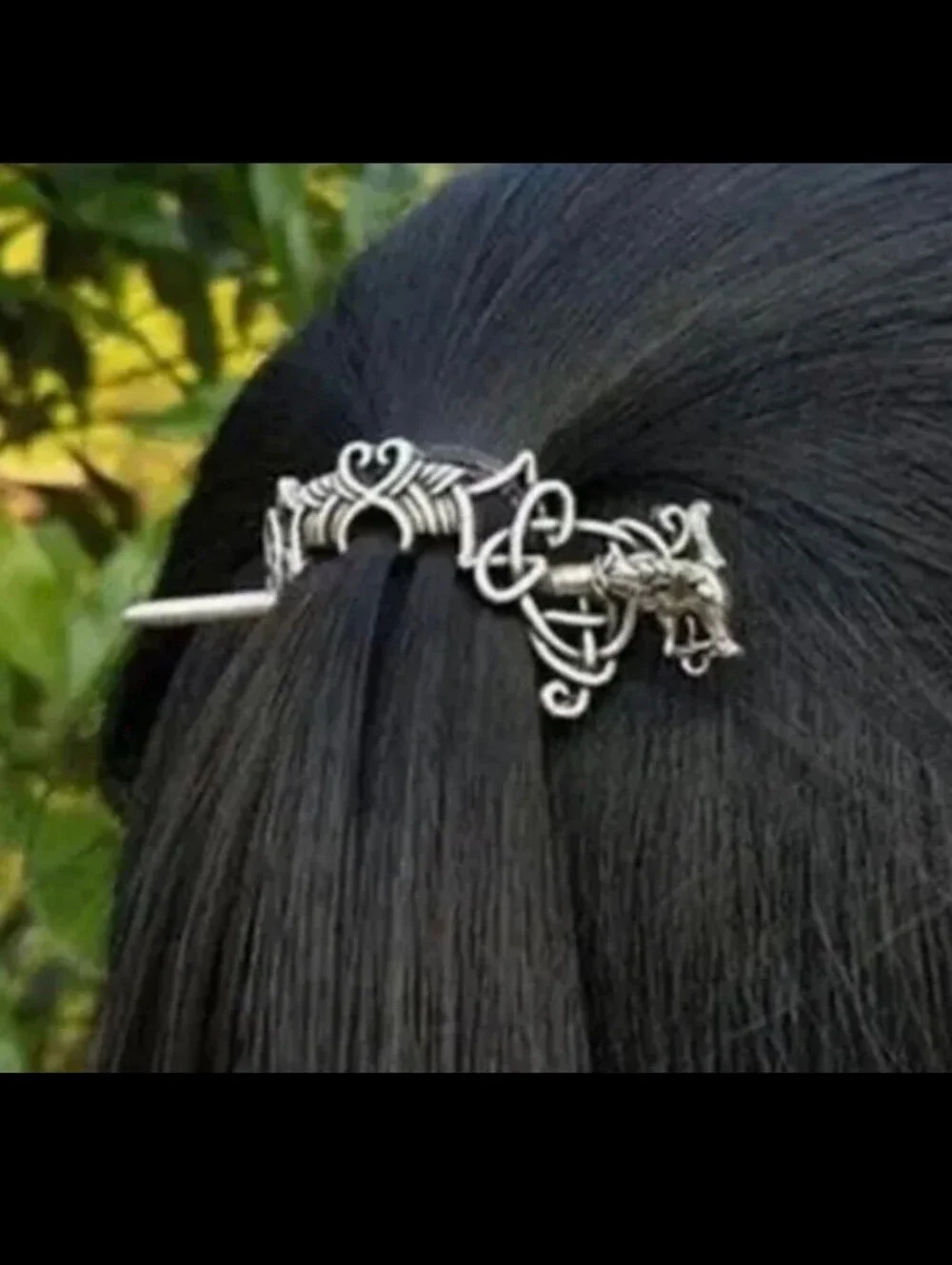 Viking-inspired Dragon Hair Pin Barrette with Celtic Knot Detailing